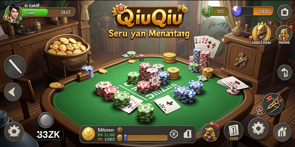 Screenshot gameplay seru dari 33ZK QiuQiu.