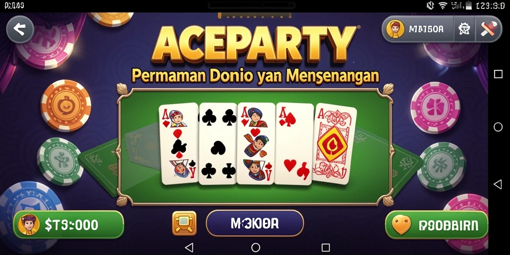 Screenshot gameplay ACEPARTY menampilkan keseruan bermain Domino.
