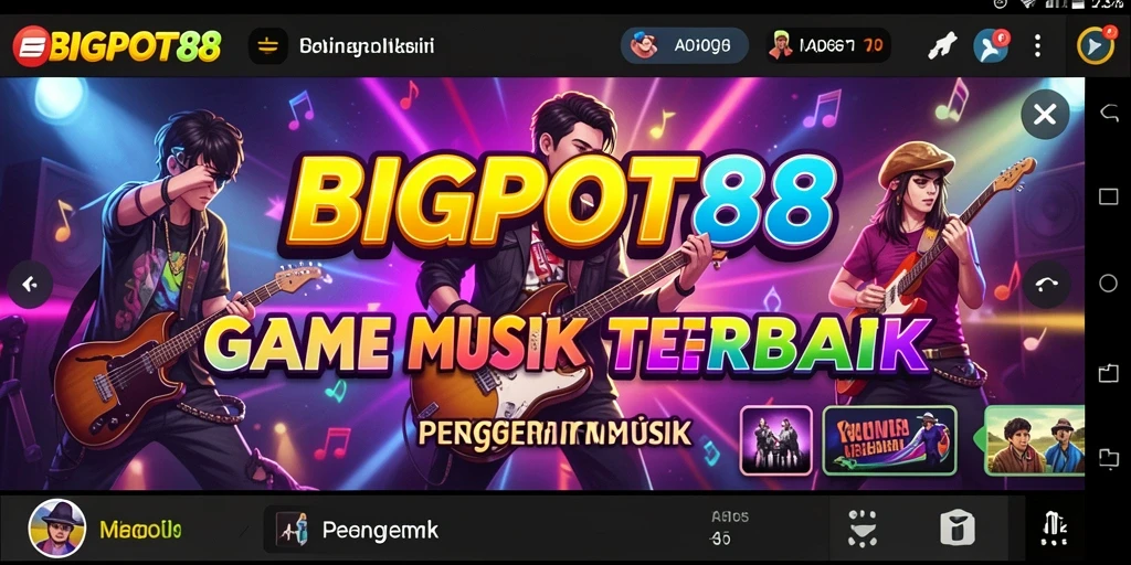 Tampilan screenshot utama BIGPOT88 menunjukkan gameplay musik yang seru.