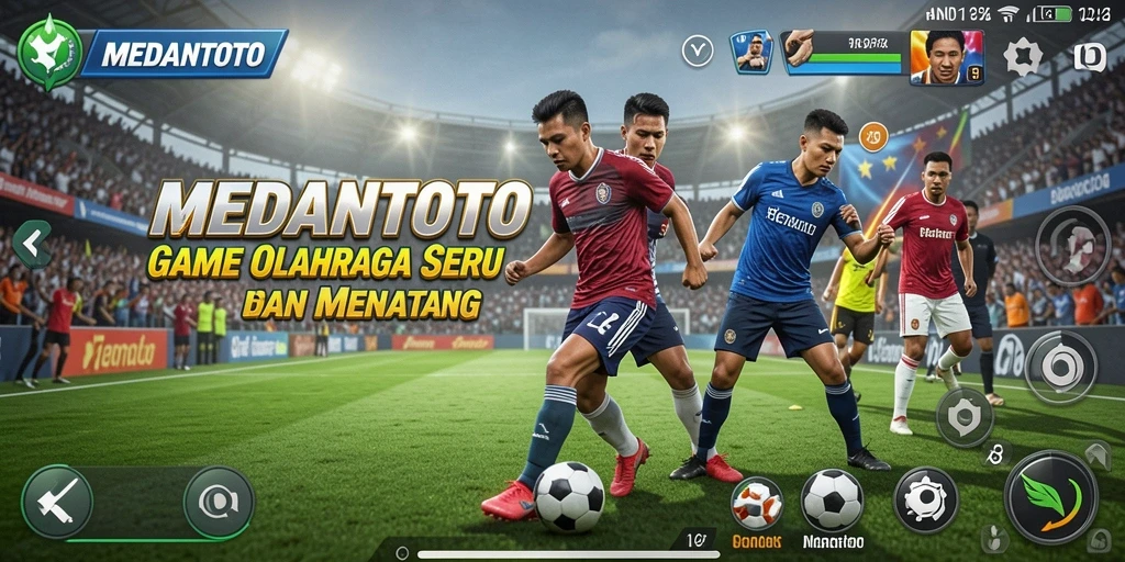 Tampilan gameplay MEDANTOTO dalam suasana olahraga yang intens.