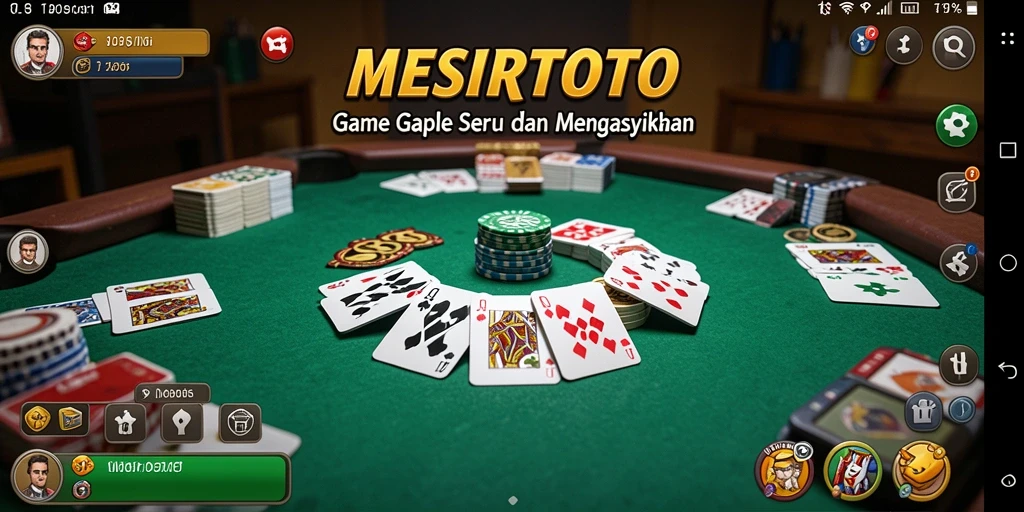 Tampilan gameplay seru dari MESIRTOTO, permainan Gaple yang mengasyikkan.