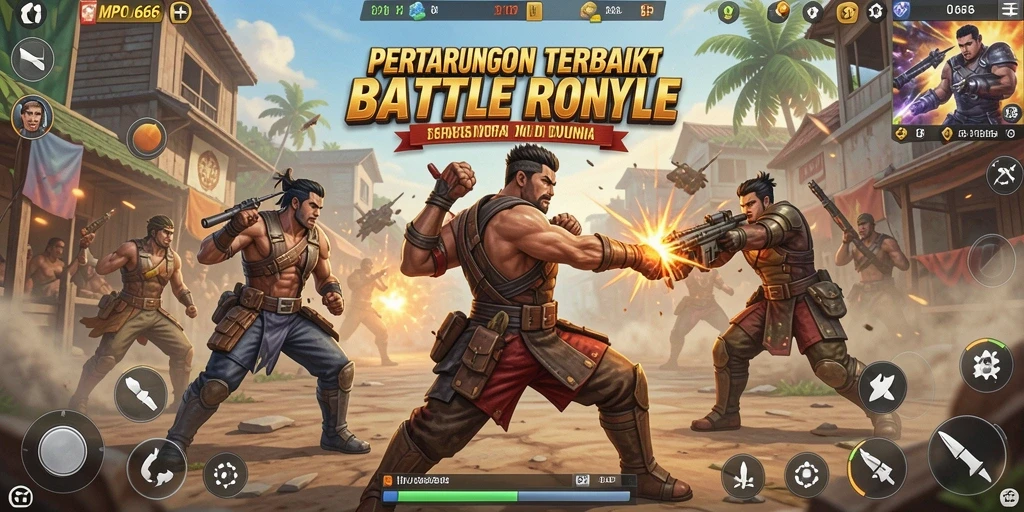 Gameplay seru di MPO666 dengan pertempuran Battle Royale yang mendebarkan.