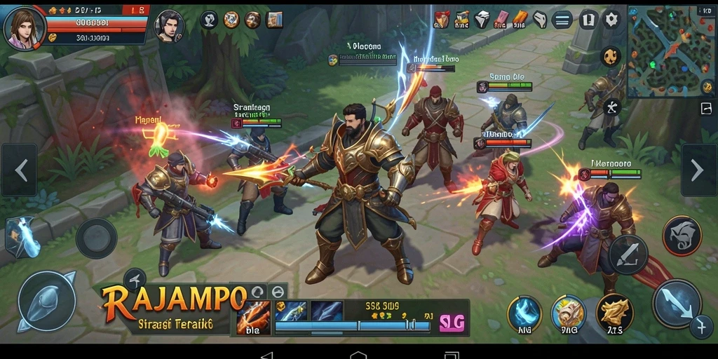 Tampilan gameplay RAJAMPO yang menakjubkan dan dinamis.