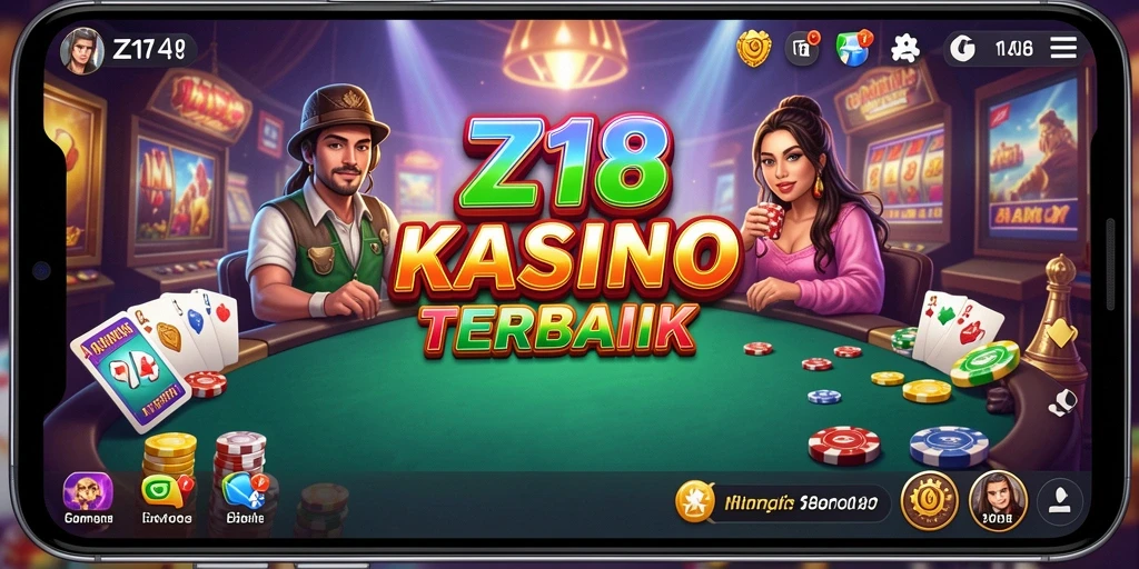 Tampilan gameplay menarik Z18 dengan suasana kasino yang hidup.